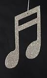 Seasons of Elegance Gold Glitter Semiquaver 16th Music Note Christmas Ornament