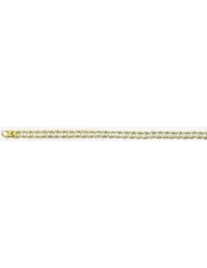 6mm Fancy Two Tone Gold Link Bracelet 8"