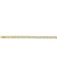 6mm Fancy Two Tone Gold Link Bracelet 9"
