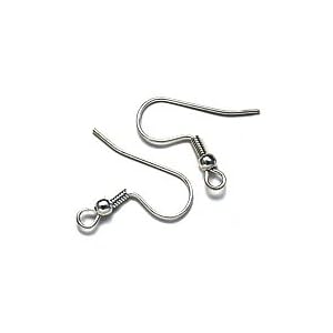 Silver-Plated-Earring-Hooks-Wth-Ball-Coil-X100-
