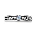 Sterling Silver Toe Ring Twist with Blue Crystal