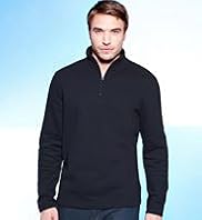 XXXL Pure Cotton Funnel Neck Half Zip Sweatshirt