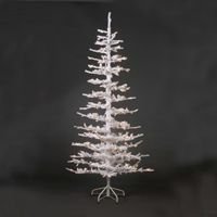 6' Pre-Lit White Flocked Twig Artificial Christmas Tree - Clear Lights