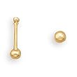 14 Karat Gold Plated 2mm Bead Nose Stud. Nose studs are sold in pairs.