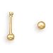 Sterling Silver 14 Karat Gold Plated 2mm Bead Nose Stud. Nose studs are sold in pairs.