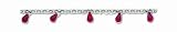 Sterling Silver Ruby Corundum Anklet - 9 inch