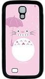 S4 Case, Galaxy S4 Case, Custom Design Samsung Galaxy S4 Soft Rubber TPU Black Protective Case Shock-Absorption Bumper Case for New Galaxy S4 - Pink Totoro
