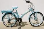 GREENLINE 24 Electric Beach Cruiser Electric Bicycle Bike - Ladies Baby Blue