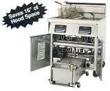 Imperial II Fryer, Gas, three floor model, w/Space Saver filte