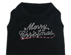 Merry Christmas Rhinestone Dog Shirt Size XL