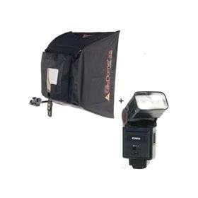 Photoflex LiteDome XS Kit, with Q39 X-Small, 12 x 16 x 9 Softbox , Basic Connector and Adjustable Shoe Mount Hardware, + Adorama Auto Bounce Non-Dedicated Flash