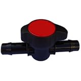 Red Flag Products 1/2-Inch Irrigation Control Ball Valve for Regulating Water Flow - Barb x Barb
