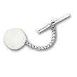 Rhodium-plated Round Satin Tie Tack