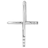 Forzieri 18K White Gold Clip Style Cross with Diamonds - B0000D8SNB