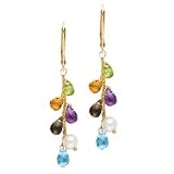 10kt. Gold, Multi-Gem Drop Fashion Earrings