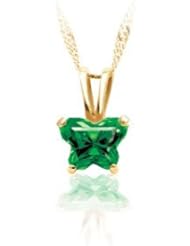 Butterfly CZ Birthstone Pendant or Necklace Pendant with Box R41681 MAY