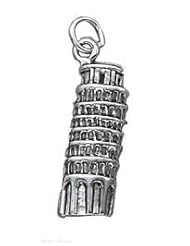 Sterling Silver Leaning Tower Of Pisa Vacation Travel Tour Charm