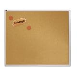 Natural Cork Bulletin Board, Aluminum Frame, 96 x 48