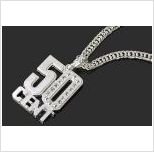50 cent medallion necklace Silver or gold available