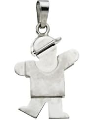 Kids Kiss Boy Pendant 14K Gold White 19560