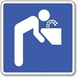 Garden Water Features & Outdoor Fountains item: Drinking Fountain Symbol Sign - 8x8x8