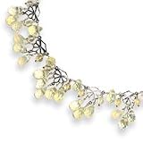 Sterling Silver Yellow & Clear Crystal/Opalite Necklace QH2167-16