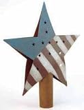 Primitive Rusty Tin Americana Star Tree Topper