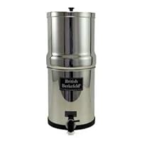 Big Berkey Water Filter with 2 7'' British Berkefeld Ceramic Filters & 2 PF-4 Fluoride Filters