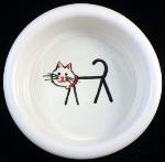 Melia Economical Dapper Cat Bowl -Stick Cat Design- SMALL