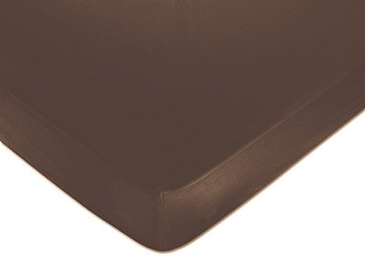 Geo Blue Fitted Crib Sheet for Baby and Toddler Bedding Sets by JoJo - Solid Chocolate