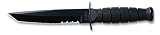 Ka-Bar Short Tanto Point Serrated Knife, Black
