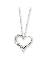 Sterling Silver CZ Heart Journey Necklace 18"