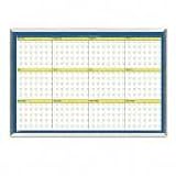 House of Doolittle 6662 House of Doolittle 12mo Wall Planner, Laminated, 40 x 26, Blue/White/YW/Silver