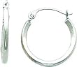 White-gold Hoop Earrings Polished Jewelry New |B
