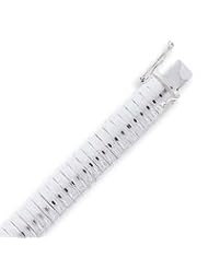 Sterling Silver 9.5mm Designed Cubetto Bracelet - 7 Inch