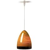 IMAGE OF Nebbia Brown Glass Satin Nickel Tech Lighting MonoRail Pendant