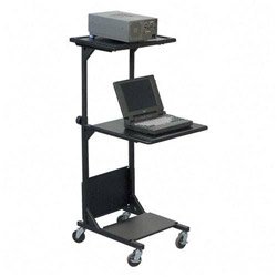 BALT Adjustable Projection Stand, 2 Shelves, 18w x 20d x41-1/2 to 47-1/2h, BLK