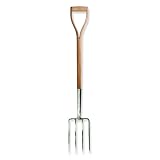 Brook & Hunter 11020dy Premium Digging Fork with a Handcrafted Red Oak Handle and a Stainless Steel Alloy Polished Blade, 43-Inch Long by Brook & Hunter
