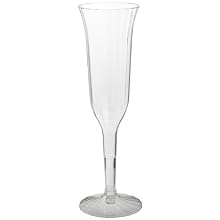 Classic Crystal CCC5120 Plastic  5 oz Clear Champagne Flute Stemware (12 Packs of 10)