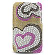 Sparkling jeweled Gold Large Heart Design Apple ipod iTouch 2nd & 3rd generat...