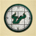 South Florida Bulls USF NCAA Art Glass Clock