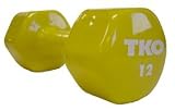 TKO 12 lb. Vinyl Dumbbell with Tri-Grip Handle