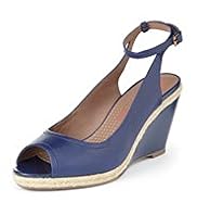 Footglove™ Fashion Leather Ankle Strap Wedge Shoes