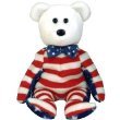 TY BEANIE BABIES / BABY - LIBERTY Bear (White Face) Plush Beanbag