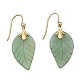14kt. Yellow Gold, Jadeite Leaf Earrings