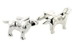 Silver plated labrador dog cufflinks with presentation box. Made in the U.S.A