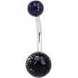 Black GLITTER Belly Ring