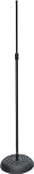 On Stage MS7201B Round Base Microphone Stand, Black