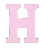 8-Inch Wall Hanging Wood Letter H Pink