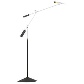 Halley Adjustable LED Silver and Black Finish Floor Lamp